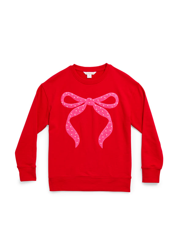 Shiraleah Shiraleah Pearl Bow Classic Sweatshirt Red
