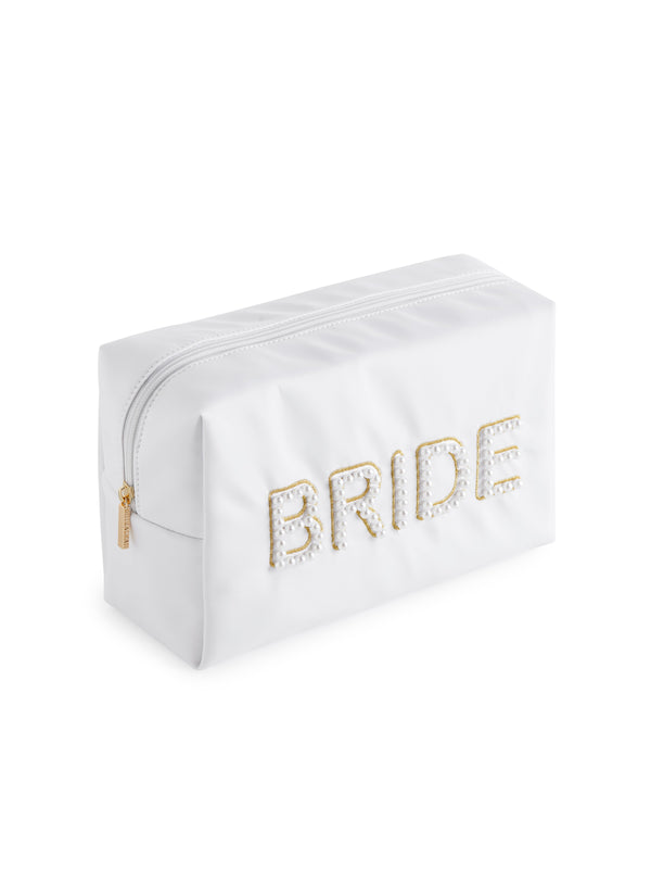 Shiraleah Shiraleah Pearl "Bride" Large Zip Pouch White