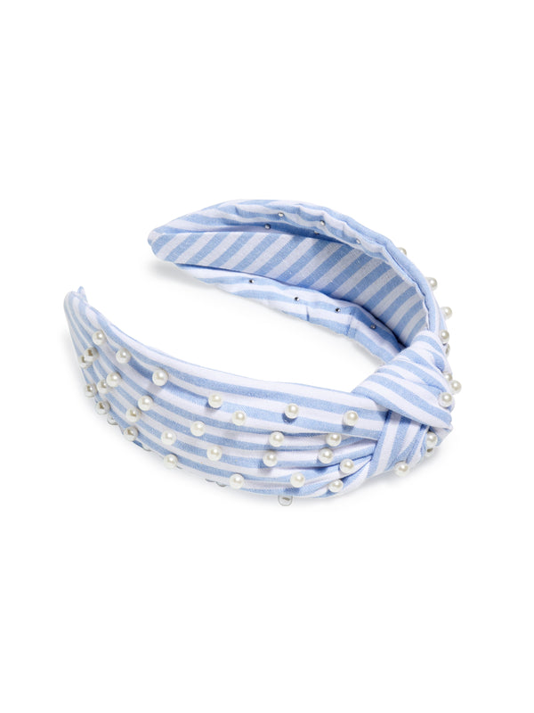 Shiraleah Shiraleah Pearls And Stripes Knotted Headband