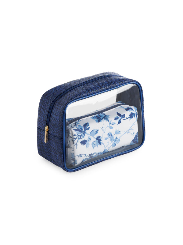 Shiraleah Shiraleah Pretty Set Of 2 Cosmetic Cases Blue