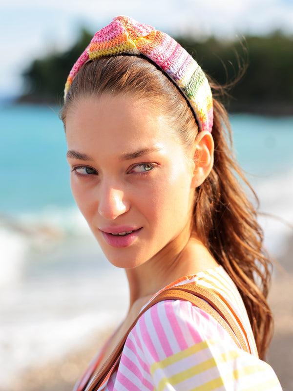 shiraleah Shiraleah Rainbow Stripe Knotted Headband Multi