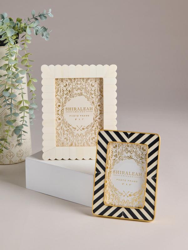 Shiraleah Shiraleah Roma 4" X 6" Brass Encased Frame Black