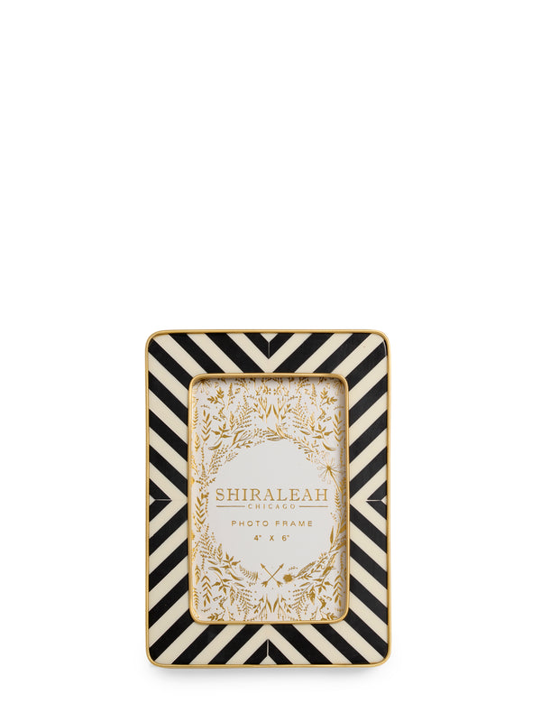 shiraleah Shiraleah Roma 4" x 6" Brass Encased Frame Black