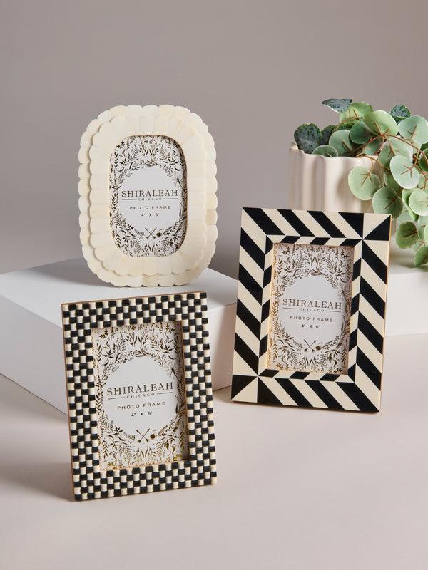 Shiraleah Shiraleah Roma 4" X 6" Diagonal Stripe Picture Frame Black