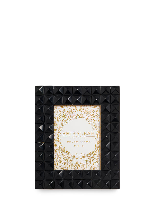 shiraleah Shiraleah Roma 4" x 6" Double Pyramid Stud Picture Frame Black