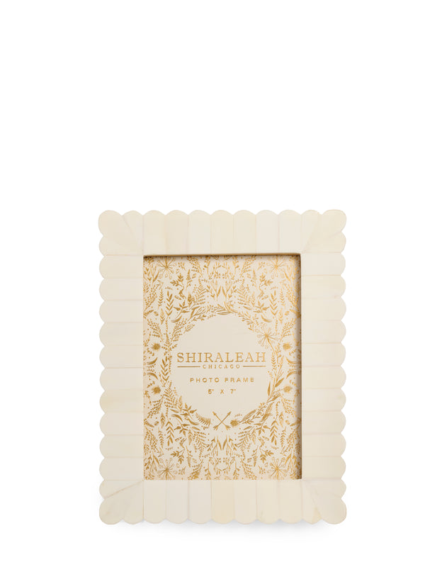 shiraleah Shiraleah Roma 5" x 7" Scalloped Picture Frame Ivory