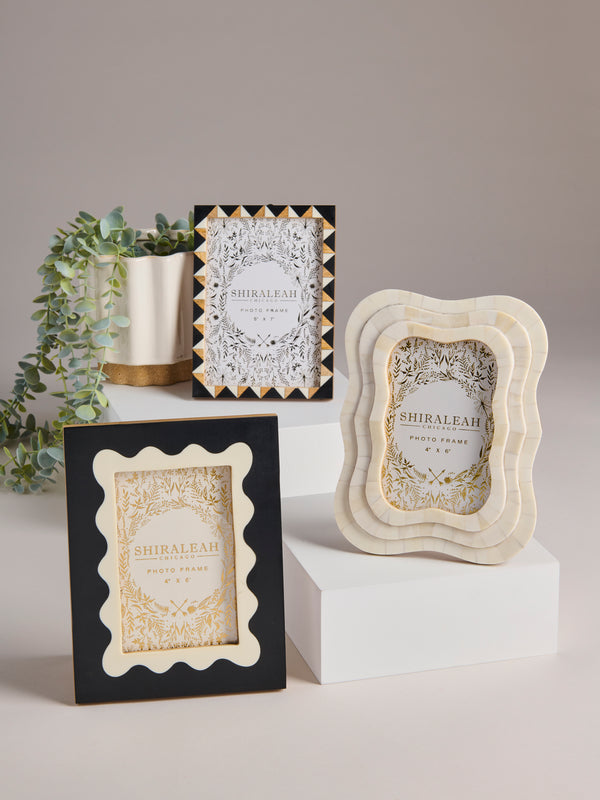 Shiraleah Shiraleah Roma 5" X 7" Triangle Pattern Picture Frame Black