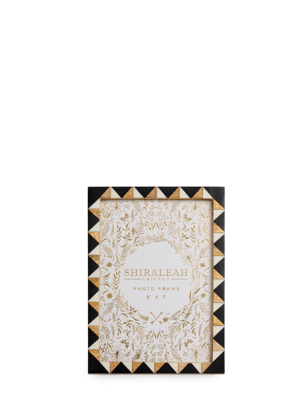 shiraleah Shiraleah Roma 5" x 7" Triangle Pattern Picture Frame Black