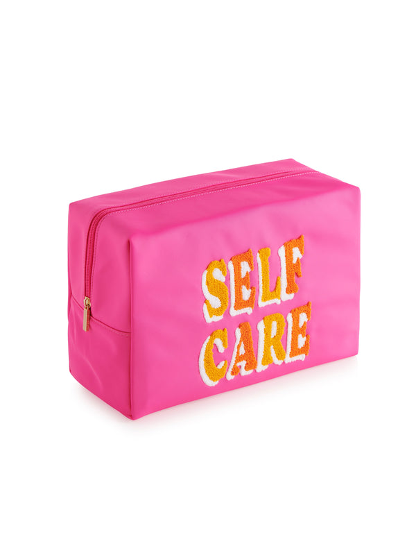Shiraleah Shiraleah "Self Care" Oversized Zip Pouch Fuchsia