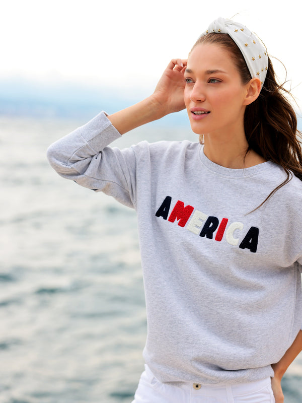 Shiraleah Shiraleah "America" Sweatshirt Grey