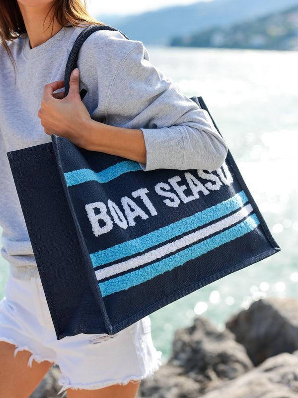 Shiraleah Shiraleah "Boat Season" Beach Bag Navy
