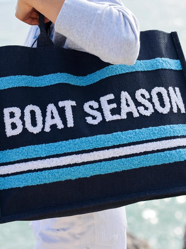Shiraleah Shiraleah "Boat Season" Beach Bag Navy