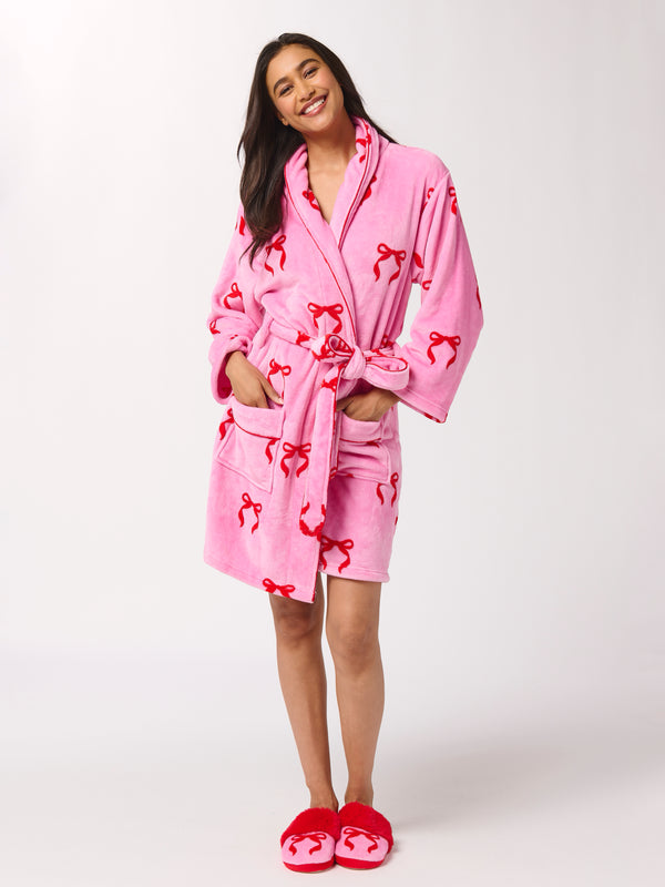 shiraleah Shiraleah Bow Robe Pink