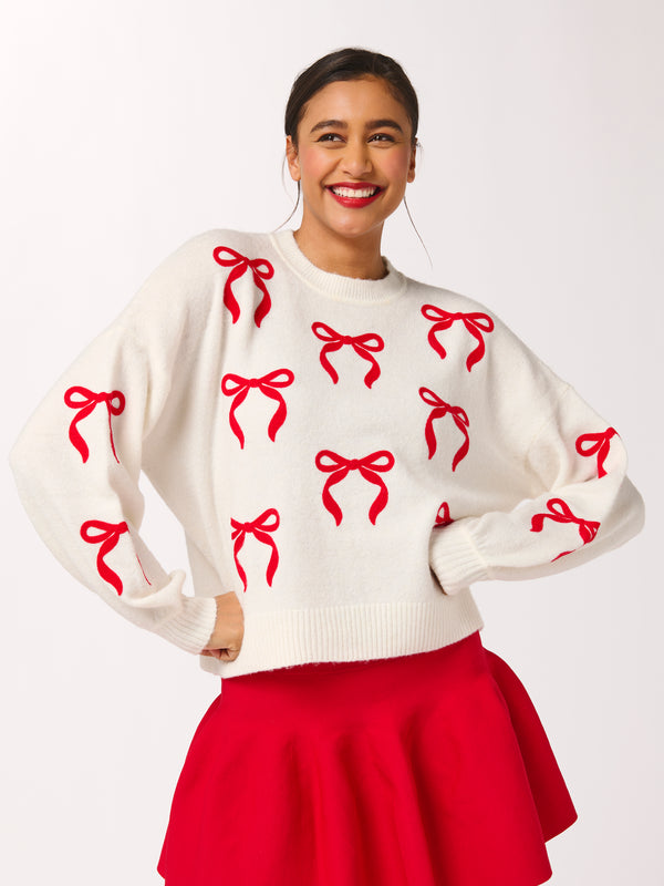 Shiraleah Shiraleah Bow Sweater Ivory