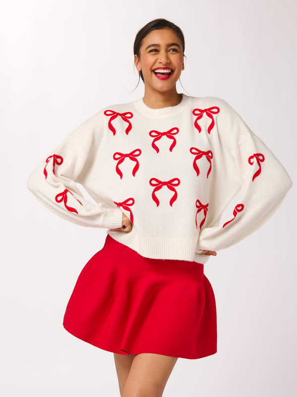 shiraleah Shiraleah Bow Sweater Ivory
