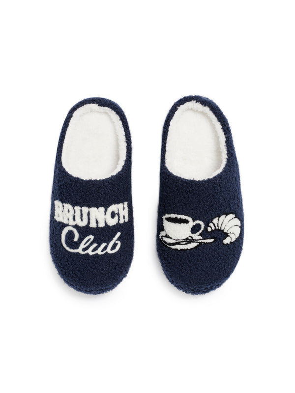 Shiraleah Shiraleah "Brunch Club" Slippers Navy