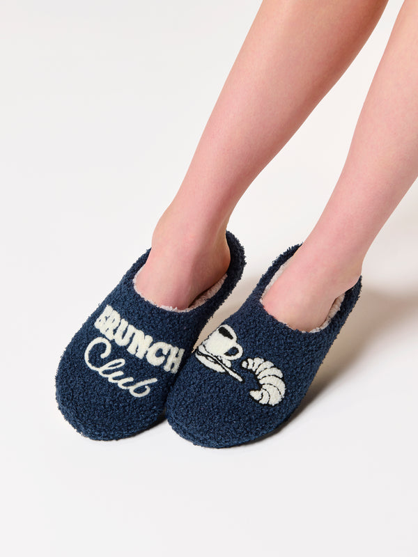shiraleah Shiraleah "Brunch Club" Slippers Navy