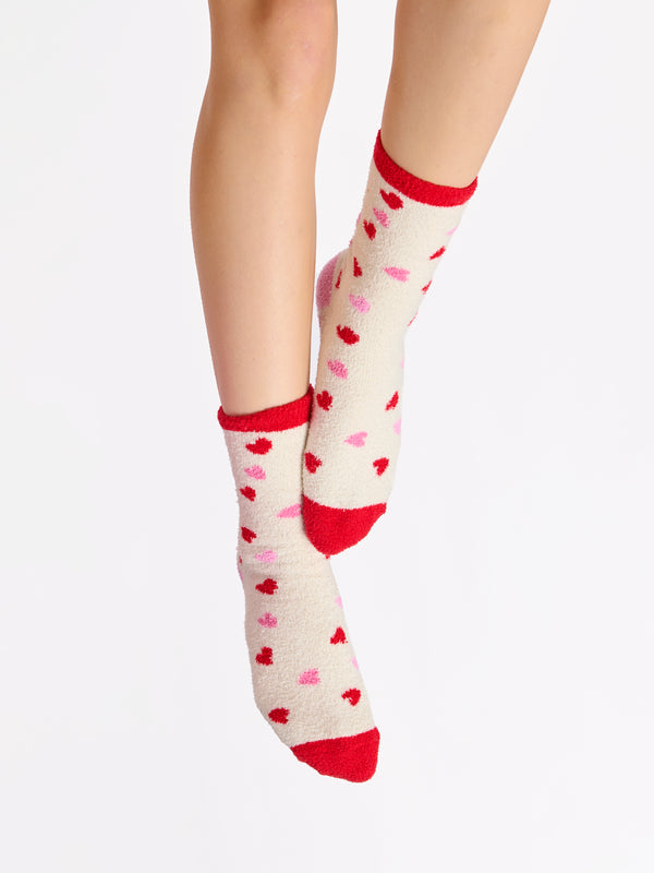 shiraleah Shiraleah Candy Heart Socks Ivory