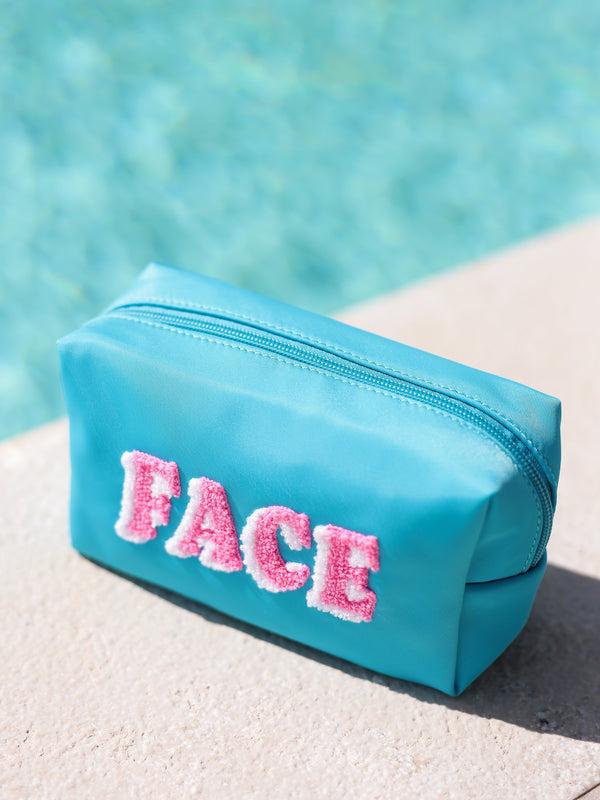 shiraleah Shiraleah "Face" Small Zip Pouch Azure