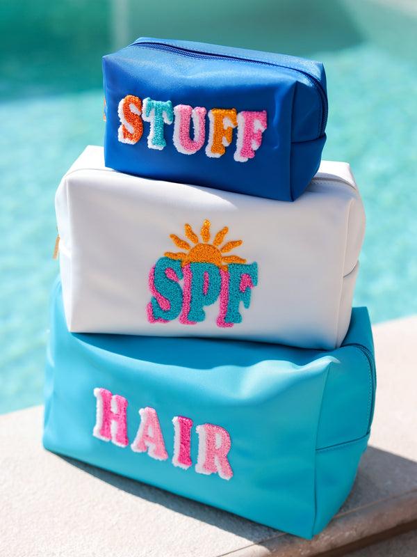 Shiraleah Shiraleah "Hair" Oversized Zip Pouch Azure