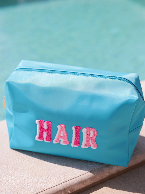 shiraleah Shiraleah "Hair" Oversized Zip Pouch Azure