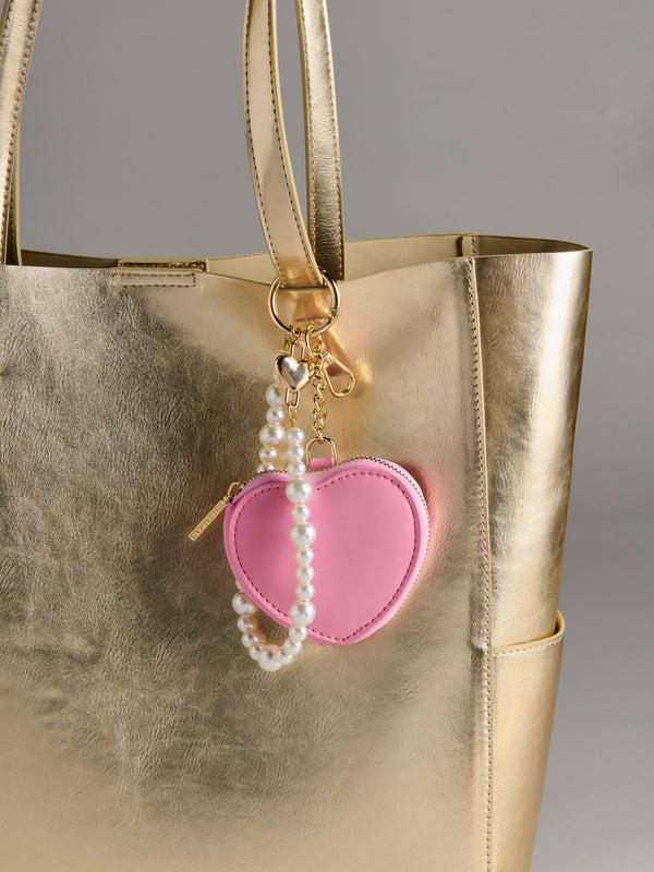 Shiraleah Shiraleah Heart Pouch Bag Charm/Key Ring