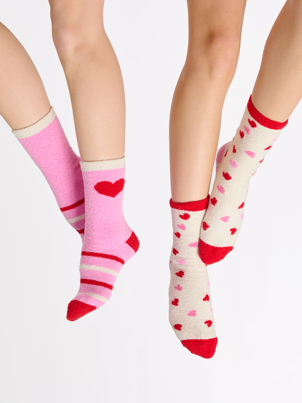 Shiraleah Shiraleah Heart Socks Pink