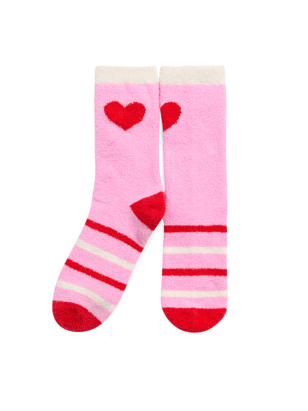 Shiraleah Shiraleah Heart Socks Pink