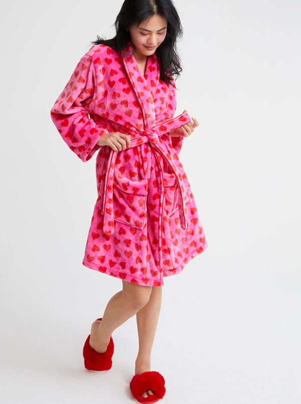 Shiraleah Shiraleah Hearts Robe Pink