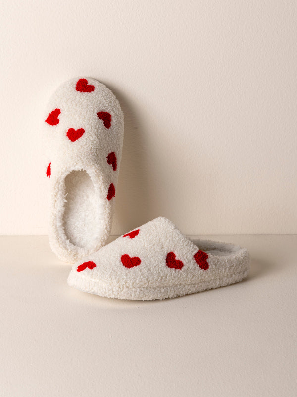 Shiraleah Shiraleah Hearts Slippers Ivory