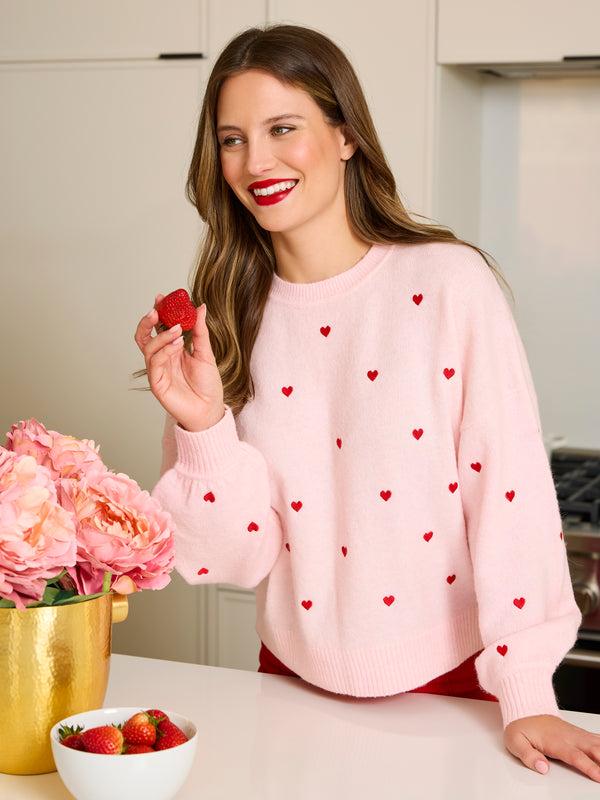 shiraleah Shiraleah Hearts Sweater Blush