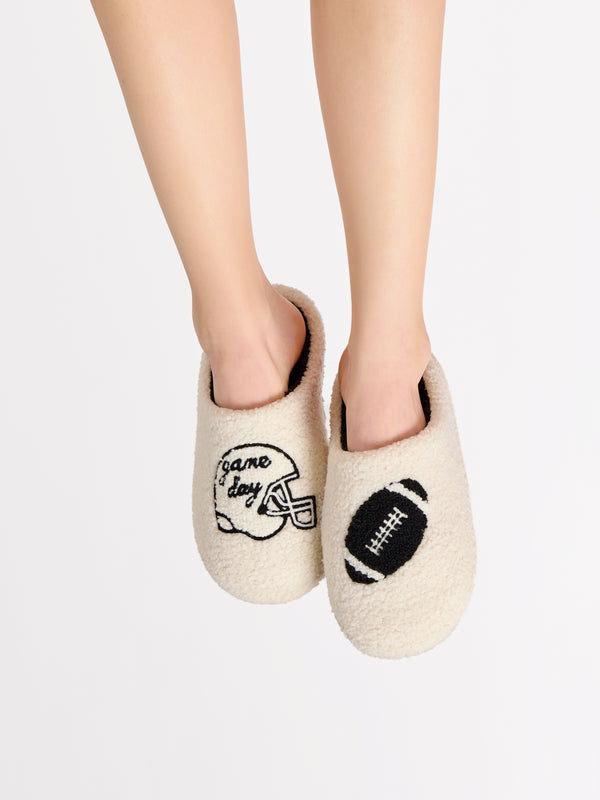Shiraleah Shiraleah Helmet "Game Day" Slippers White
