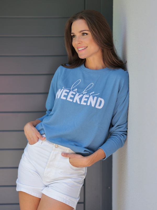 shiraleah Shiraleah "Lake Weekend" Sweatshirt Blue