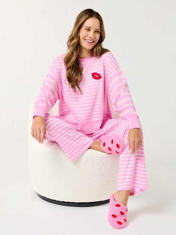 Shiraleah Shiraleah Lips Slippers Pink