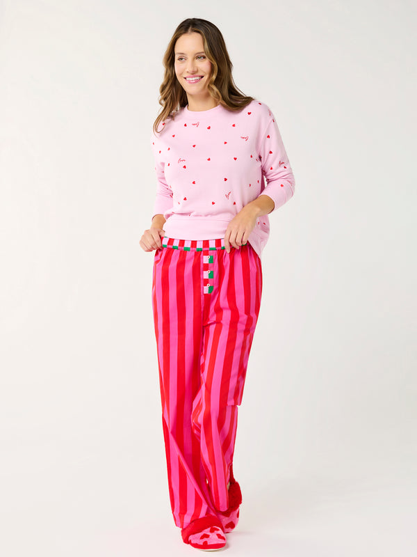 Shiraleah Shiraleah "Love" Hearts Sweatshirt Blush