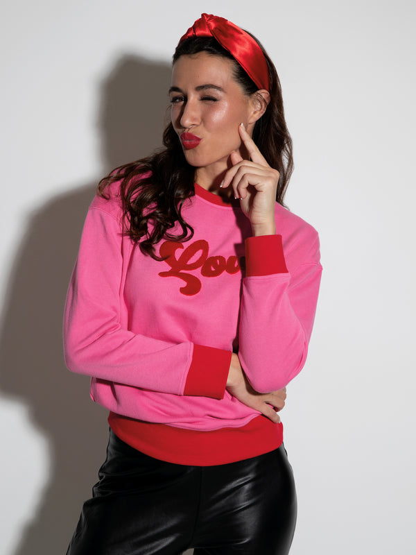 Shiraleah Shiraleah "Love" Sweatshirt Pink