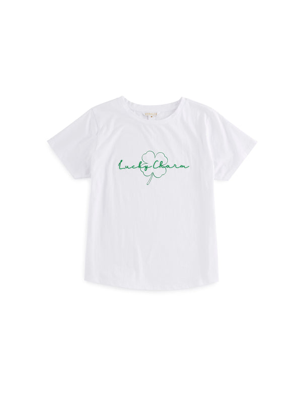 Shiraleah Shiraleah "Lucky Charm" T-Shirt White