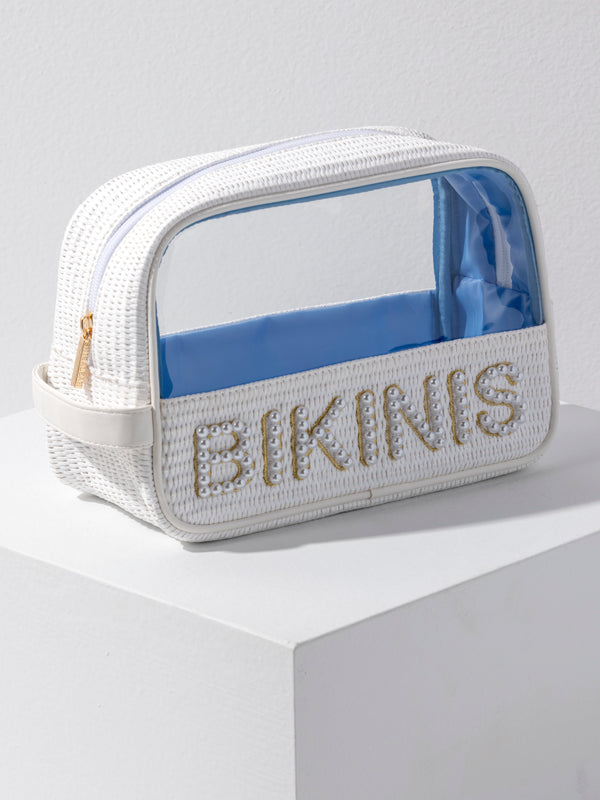 Shiraleah Shiraleah Pearl "Bikinis" Zip Pouch White