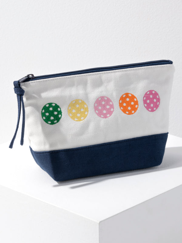 Shiraleah Shiraleah Pickleballs Zip Pouch Ivory