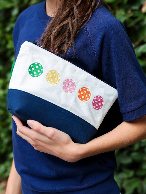 shiraleah Shiraleah Pickleballs Zip Pouch Ivory