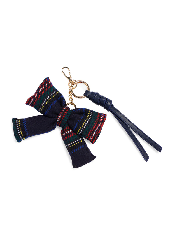 Shiraleah Shiraleah Plaid Bow Bag Charm/Key Ring