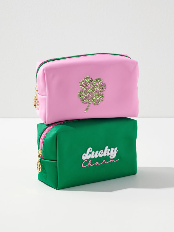 Shiraleah Shiraleah Shamrock Small Zip Pouch Pink