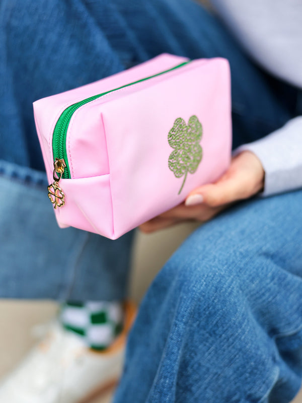 shiraleah Shiraleah Shamrock Small Zip Pouch Pink