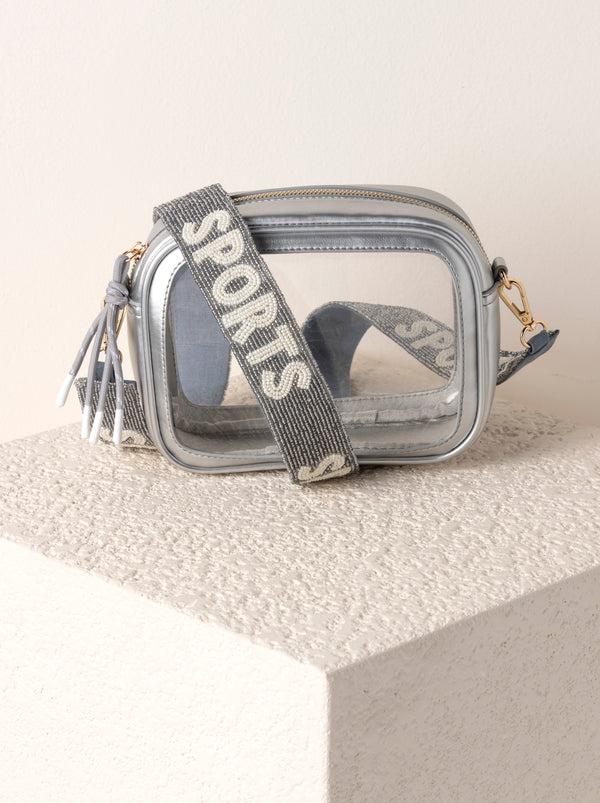 Shiraleah Shiraleah "Sports" Beaded Bag Strap Silver