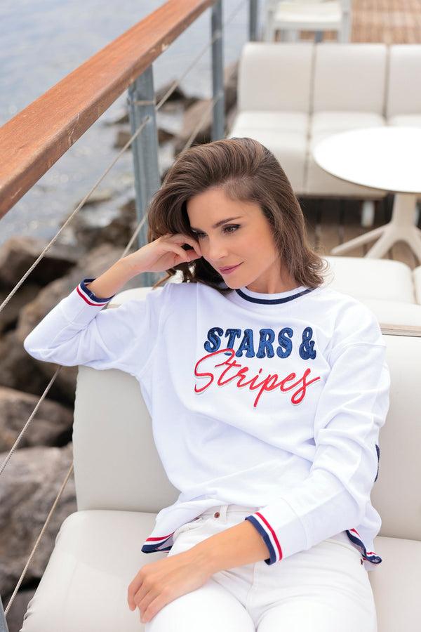 Shiraleah Shiraleah "Stars & Stripes" Sweatshirt White