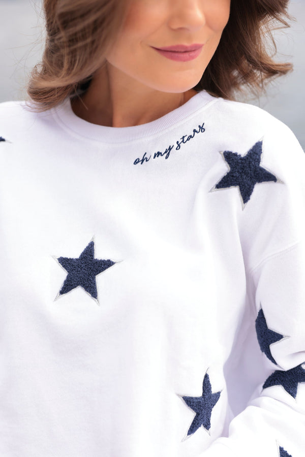 Shiraleah Shiraleah Stars Sweatshirt White