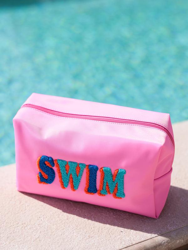 Shiraleah Shiraleah "Swim" Large Zip Pouch Pink