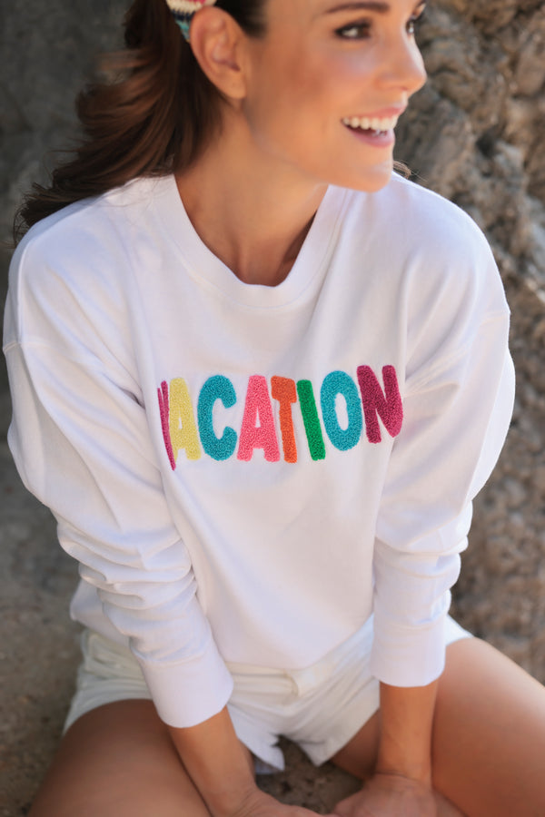 Shiraleah Shiraleah "Vacation" Sweatshirt White