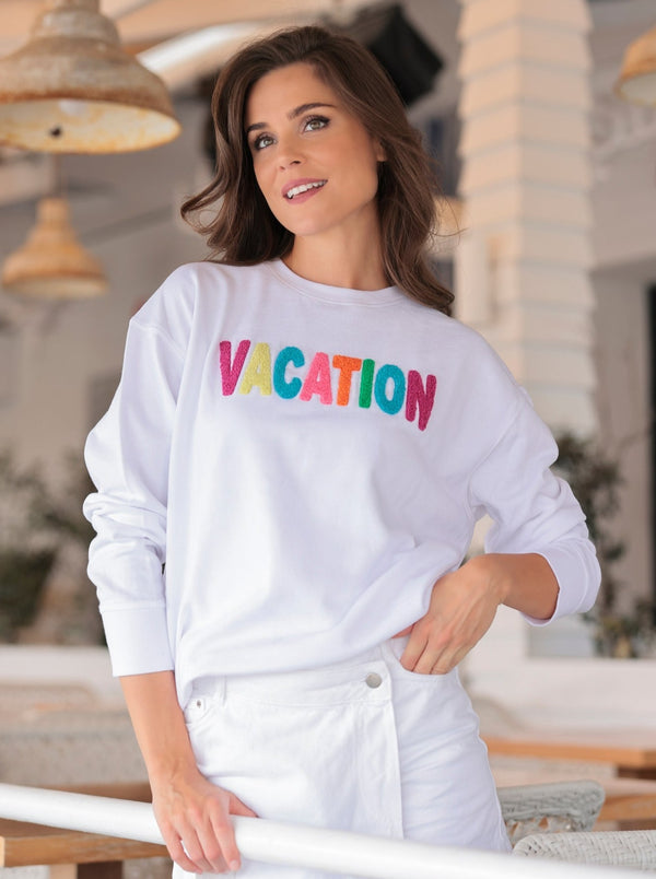 shiraleah Shiraleah "Vacation" Sweatshirt White