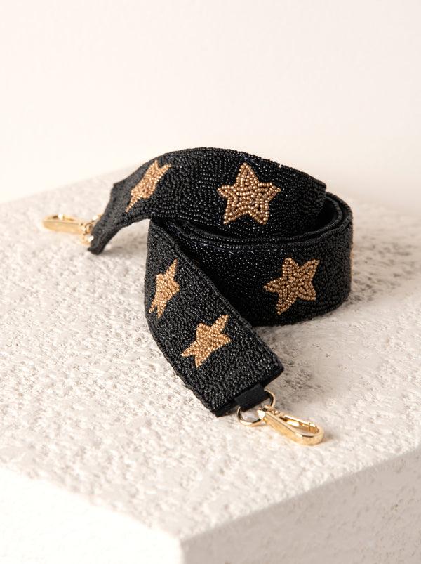 shiraleah Shiraleah Stars Pattern Beaded Bag Strap Black